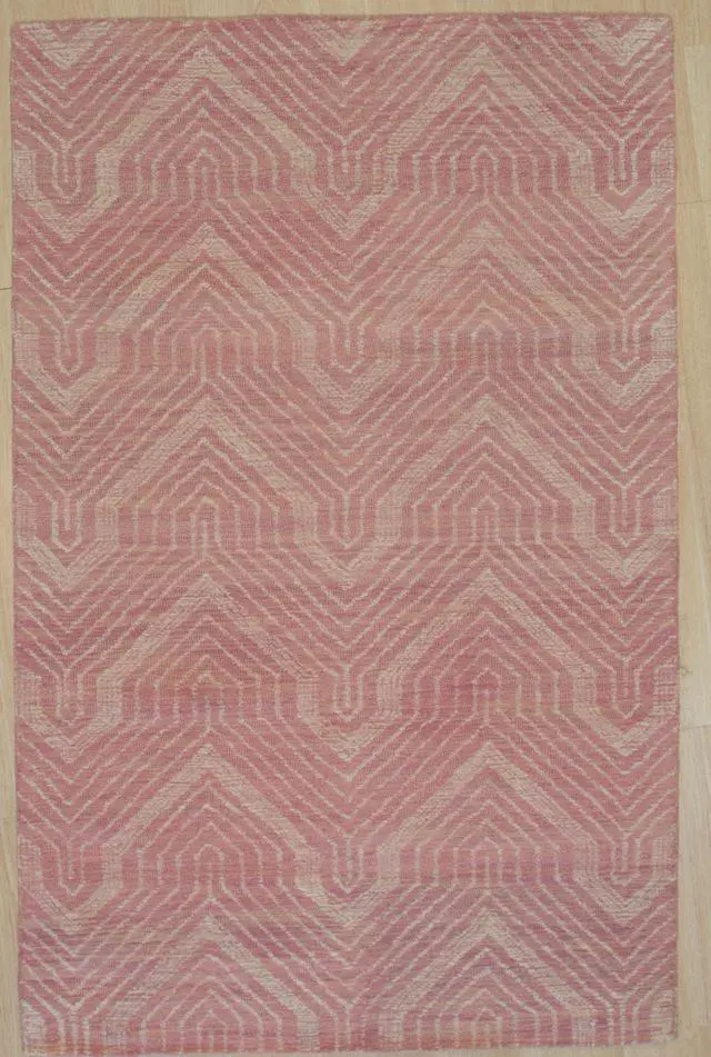 Alt view image 2 of 5 - Hand-Tufted Wool Pink Contemporary Transitional Spring Rug, Made in India