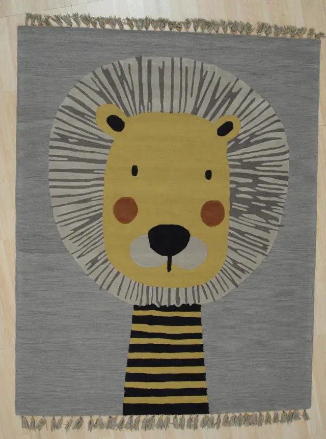 Alt view image 2 of 4 - Hand-Tufted Wool Gray Transitional Animal Children Tufted Rug, Made in India