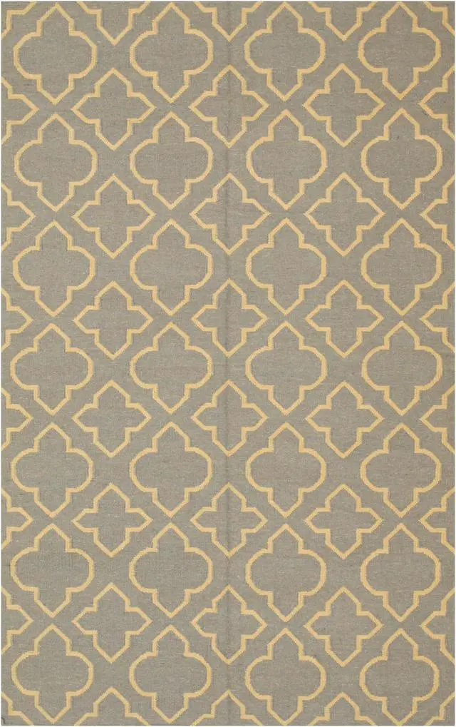 Alt view image 2 of 5 - EORC DM87BL5X8 Handmade Wool Reversible Modern Moroccan Kilim Rug, 5' x 8', Blue