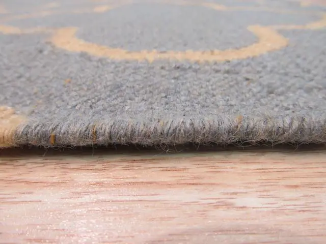 Alt view image 4 of 5 - EORC DM87BL5X8 Handmade Wool Reversible Modern Moroccan Kilim Rug, 5' x 8', Blue