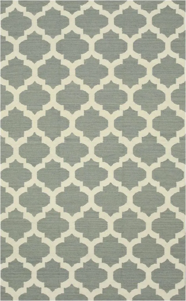 Alt view image 2 of 4 - EORC DM73GY8X10 Handmade Wool Flatweave ReversibleMoroccan Rug, 8' x 10', Gray