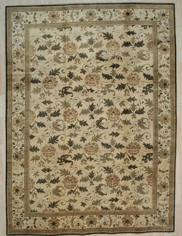 Alt view image 2 of 3 - EORC FAF118BIV9X12 Handmade Wool Ningxia  Rug, 9' x 12', Ivory