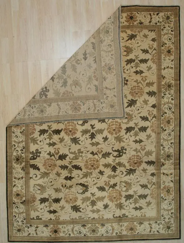 Alt view image 3 of 3 - EORC FAF118BIV9X12 Handmade Wool Ningxia  Rug, 9' x 12', Ivory