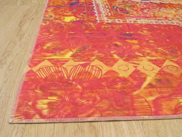 Alt view image 3 of 5 - EORC FL14MU6X9 Machine-made Polyester Distressed Bohemian Moderno Rug, 5'11 x 8'10, Multicolored