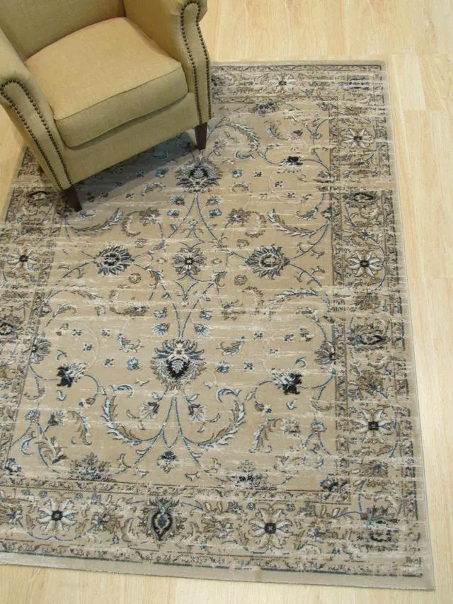 Main image of Beige Distressed Bohemian Isabella Rug, Made in India