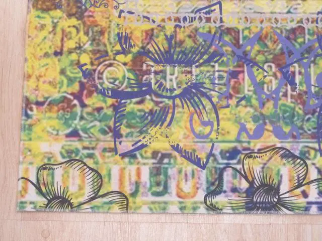 Alt view image 4 of 5 - EORC FL14MU6X9 Machine-made Polyester Distressed Bohemian Moderno Rug, 5'11 x 8'10, Multicolored