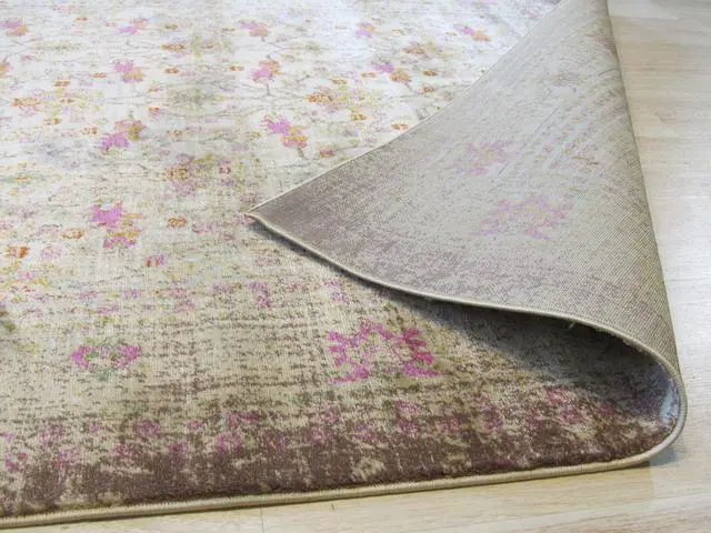 Alt view image 3 of 3 - EORC FL73IV5X7 machine-made Polypropylene Capella Rug, 5'3 x 7'3, Ivory