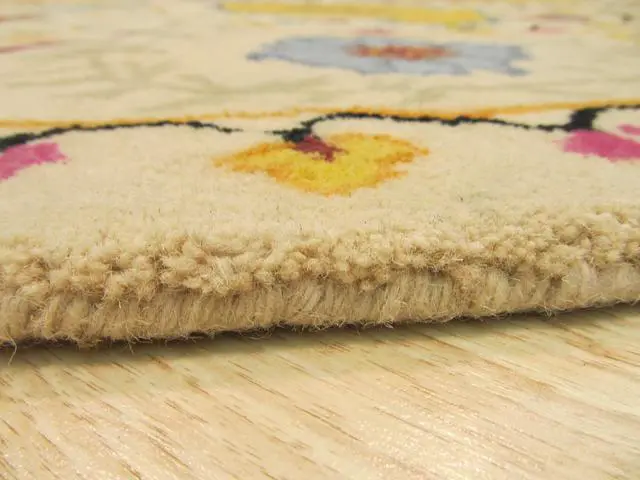 Alt view image 4 of 5 - EORC IE61IV6X6R Hand-tufted Wool Paisley Rug, 6' Round, Ivory