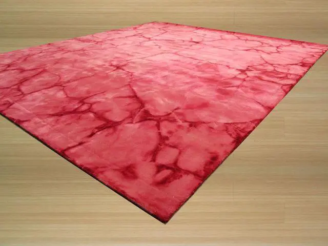 Alt view image 3 of 4 - Handmade Wool Pink Contemporary Abstract Dip Dyed Rug, Made in India