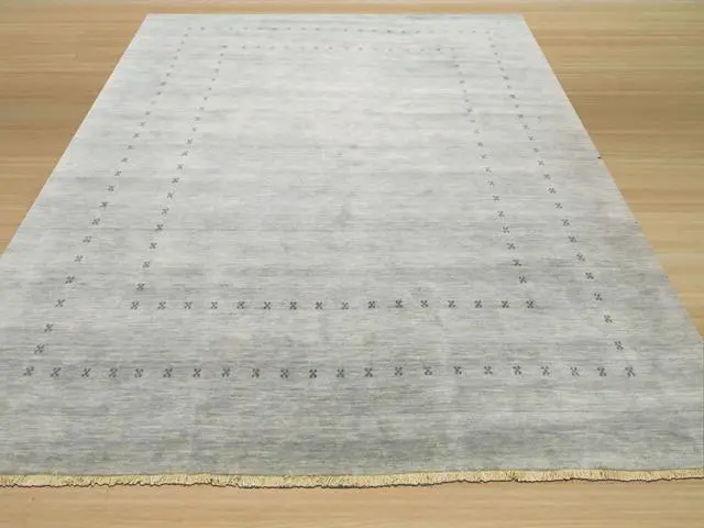 Alt view image 4 of 4 - EORC LL4GY8X10 Handmade Wool Lori Baft Rug, 8' x 10', Gray
