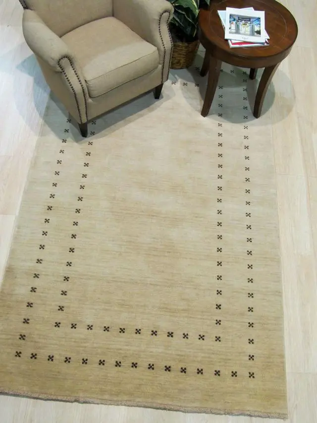 Main image of EORC LL4BG4X6 Handmade Wool Lori Baft Rug, 4' x 6', Beige