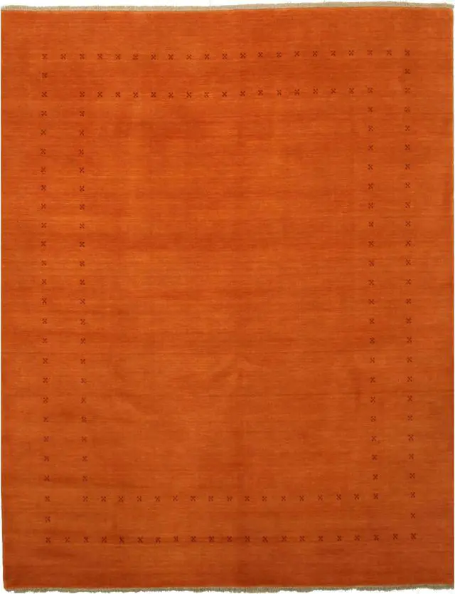 Alt view image 2 of 4 - EORC LL4OR10X14 Handmade Wool Lori Baft Rug, 10' x 14', Orange