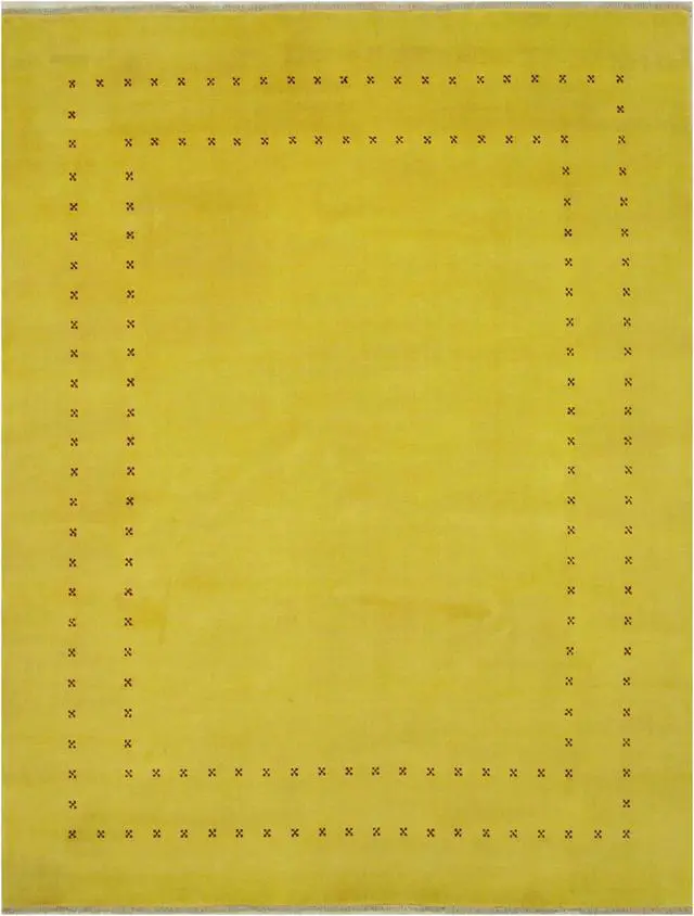 Alt view image 2 of 4 - EORC LL4YL8X10 Handmade Wool Lori Baft Rug, 8' x 10', Yellow