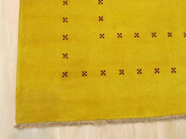 Alt view image 3 of 4 - EORC LL4YL8X10 Handmade Wool Lori Baft Rug, 8' x 10', Yellow