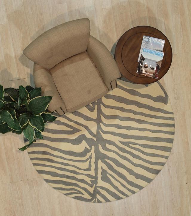 Alt view image 3 of 5 - Hand-Tufted Wool Round Gray Transitional Stripe Modern Tufted Rug, Made in India
