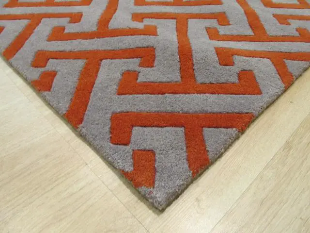 Alt view image 3 of 5 - Hand-Tufted Wool Gray Contemporary Geometric Harrison Rug, Made in India