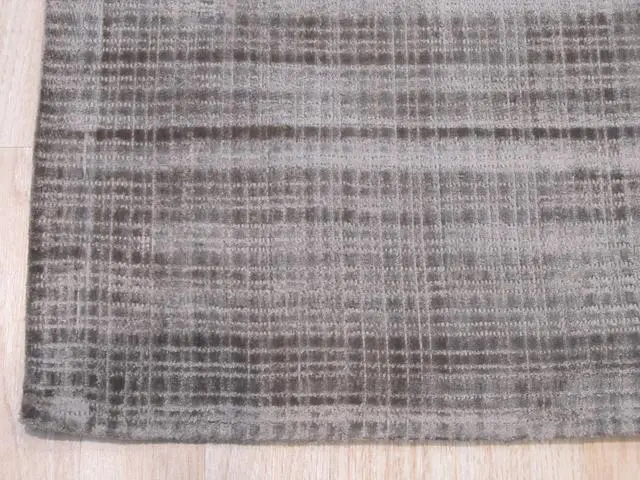 Alt view image 3 of 5 - Handwoven Viscose Silver Contemporary Solid Milano Rug, Made in India