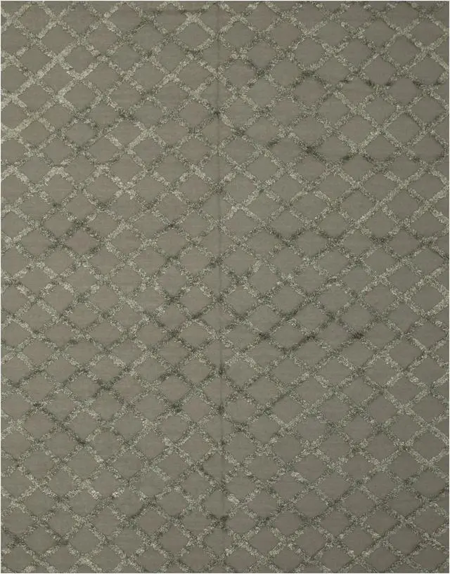 Alt view image 2 of 5 - Handwoven Wool & Viscose Gray Transitional Trellis Marrakesh Trellis Rug, Made in India