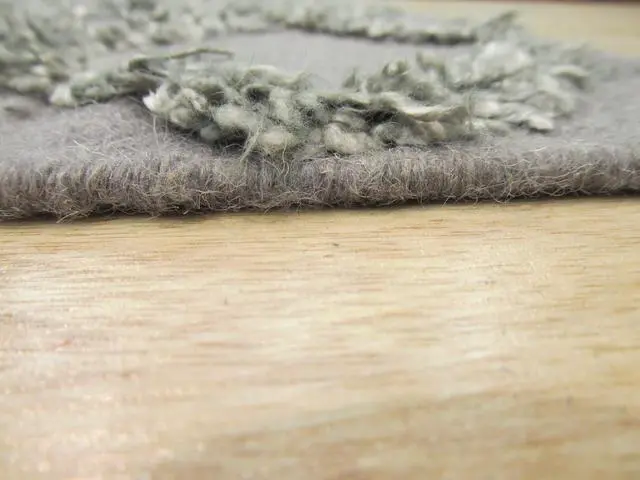 Alt view image 5 of 5 - Handwoven Wool & Viscose Gray Transitional Trellis Marrakesh Trellis Rug, Made in India