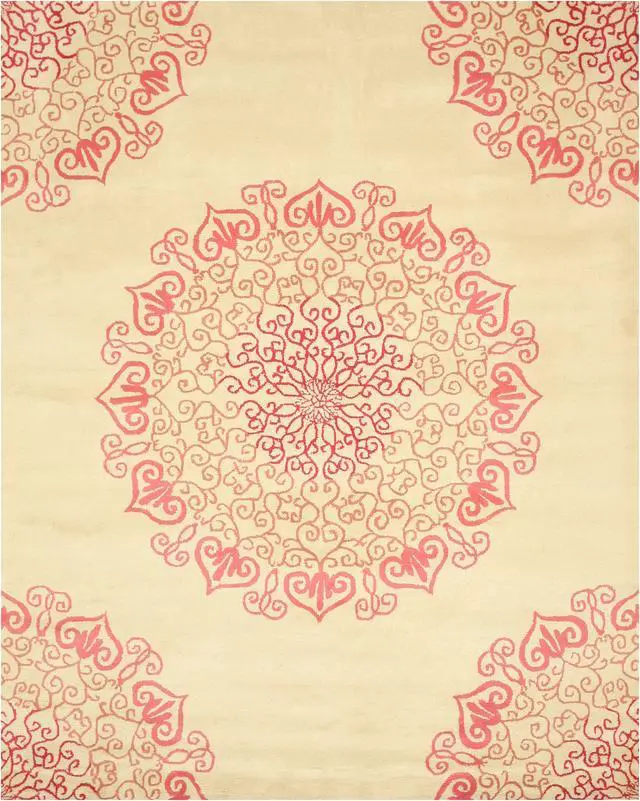 Alt view image 2 of 4 - Hand-Tufted Wool Red Transitional Oriental Modern Naiin Rug, Made in India