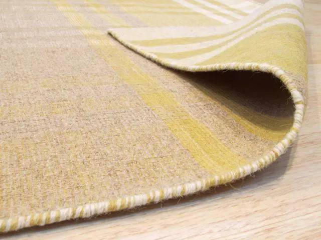 Alt view image 4 of 5 - EORC T176YL5X8 Hand-tufted Wool Plaid Rug, 5' x 8', Yellow