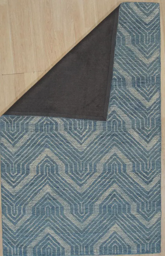 Alt view image 3 of 4 - Hand-Tufted Wool Blue Contemporary Transitional Spring Rug, Made in India