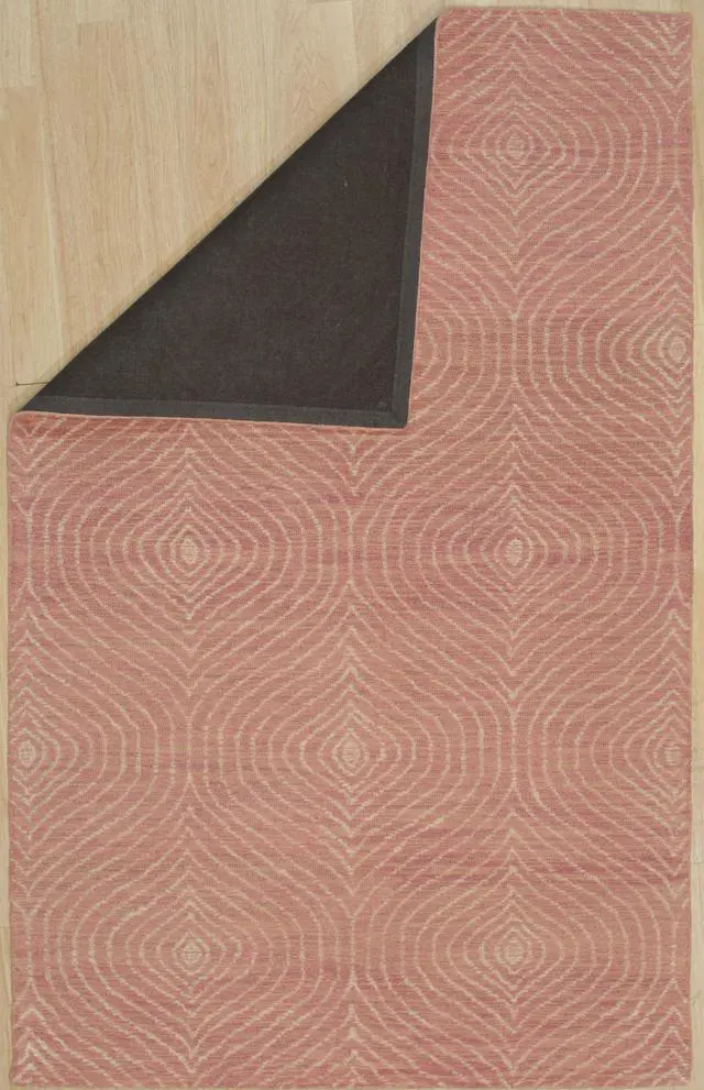Alt view image 3 of 4 - Hand-Tufted Wool Pink Contemporary Transitional Spring Rug, Made in India - Loop and cut pile.