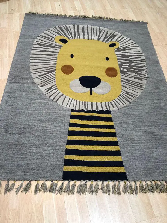 Alt view image 4 of 4 - Hand-Tufted Wool Gray Transitional Animal Children Tufted Rug, Made in India