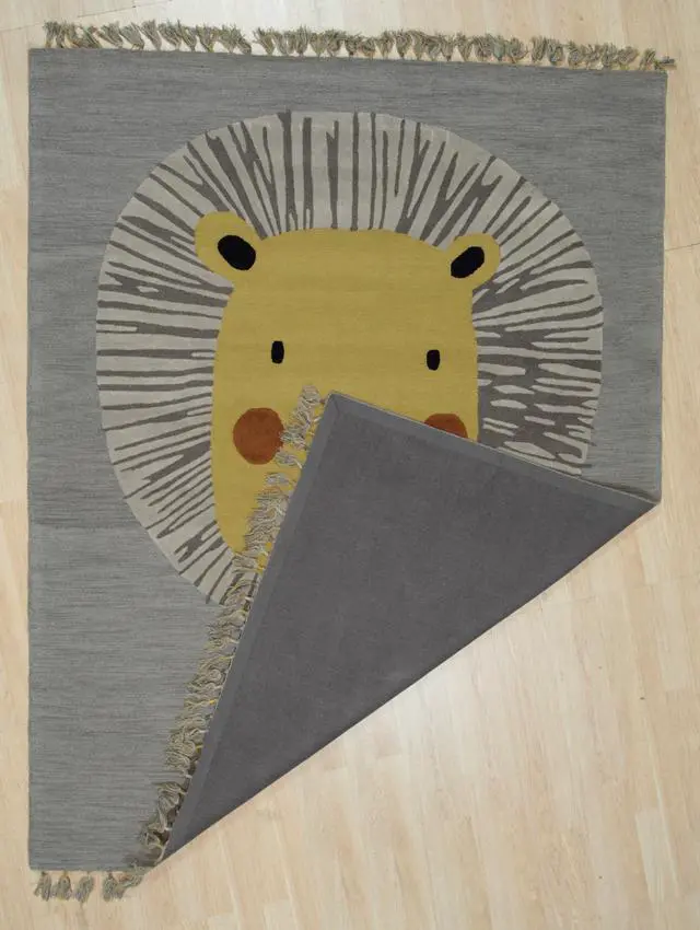 Alt view image 3 of 4 - Hand-Tufted Wool Gray Transitional Animal Children Tufted Rug, Made in India