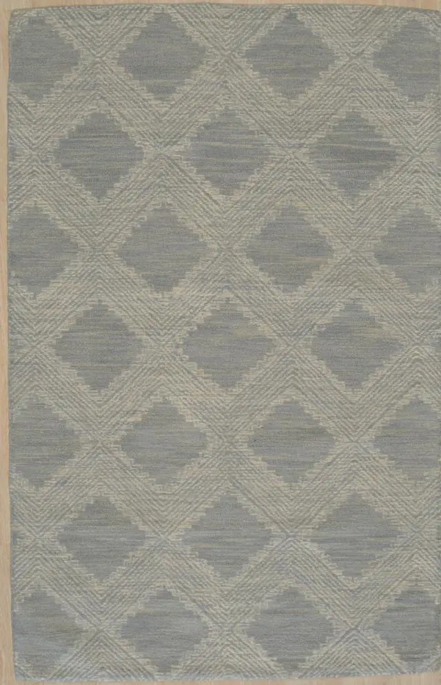 Alt view image 2 of 4 - Hand-Tufted Wool LIGHT BLUE Contemporary Transitional Modern Weave Rug, Made in India
