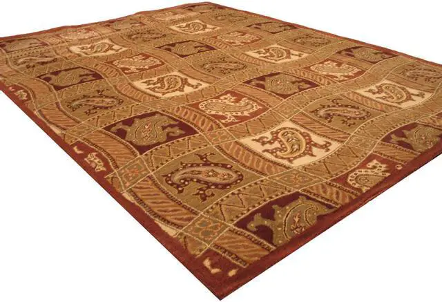 Alt view image 3 of 4 - EORC T62RD8X10 Hand-tufted Wool Fazel Rug, 7' 9 x 9' 9, Red