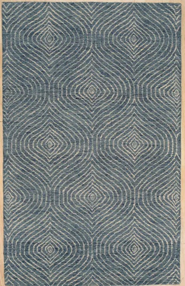 Alt view image 2 of 5 - Hand-Tufted Wool Blue Contemporary Transitional Spring Rug, Made in India