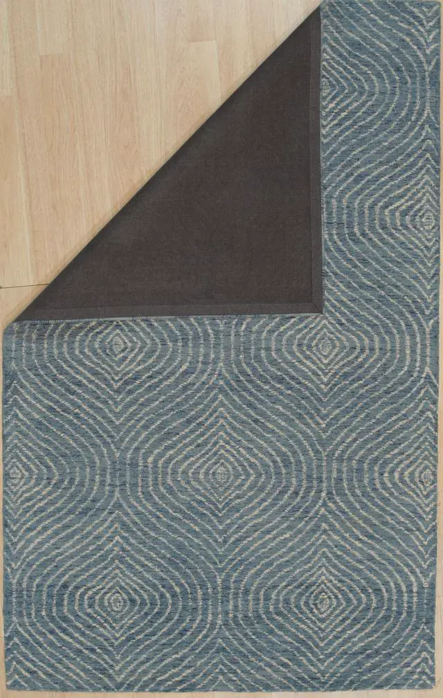Alt view image 4 of 5 - Hand-Tufted Wool Blue Contemporary Transitional Spring Rug, Made in India