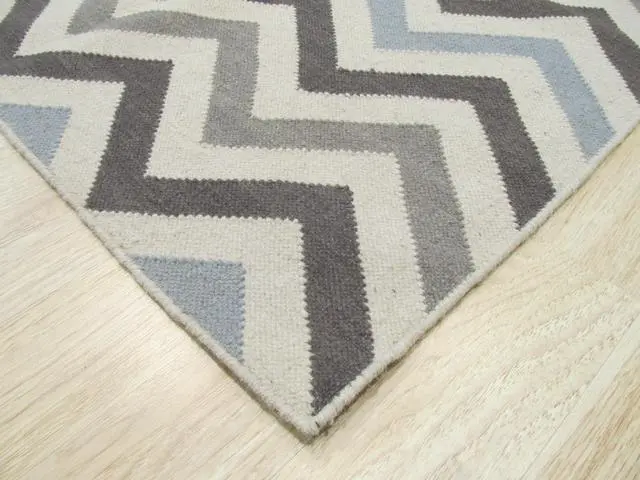 Alt view image 2 of 4 - EORC DM79MU8X10 Handmade Wool Flatweave ReversibleChevron Rug, 8' x 10', Multicolored