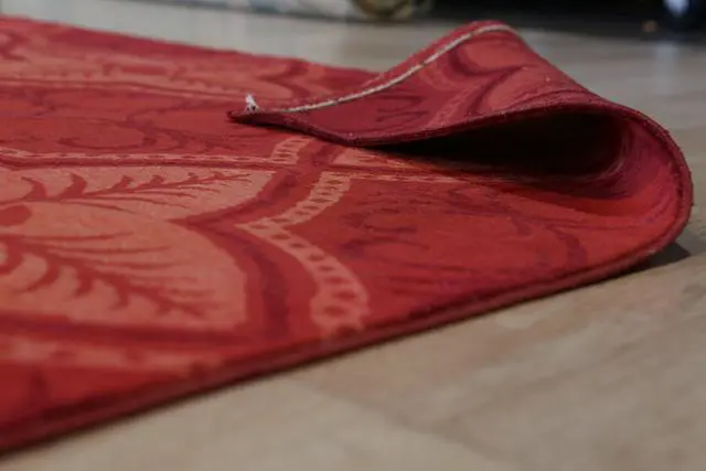 Alt view image 2 of 4 - Handmade Afghan Wool Red Transitional All Over Turkish Knot Rug, Made in India