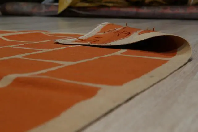 Alt view image 3 of 4 - Handwoven Wool Orange Contemporary Modern Modern Flat Weave Rug, Made in India
