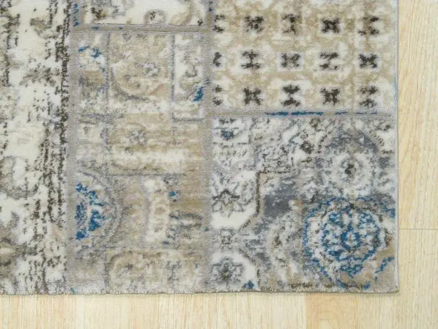Alt view image 4 of 4 - Ivory Distressed Bohemian Isabella Rug, Made in India
