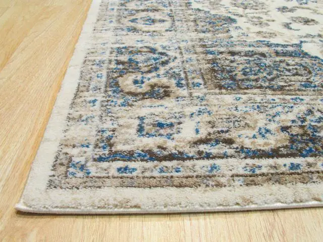 Alt view image 3 of 4 - EORC FL33IV4X6 Machine-made Polypropylene Distressed Bohemian Isabella Medallion Rug, 4' 3 x 5'10, Ivory