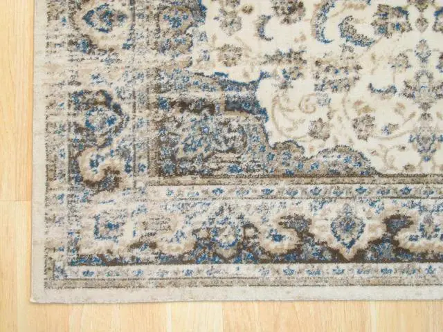 Alt view image 4 of 4 - EORC FL33IV4X6 Machine-made Polypropylene Distressed Bohemian Isabella Medallion Rug, 4' 3 x 5'10, Ivory
