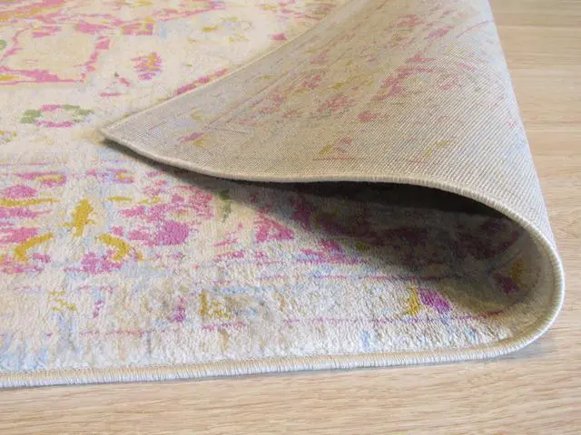 Alt view image 4 of 4 - EORC FL72IV5X7 machine-made Polypropylene Capella Rug, 5'3 x 7'3, Ivory