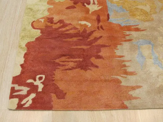 Alt view image 4 of 5 - Hand-Tufted Viscose Multi-Coloredcolored Contemporary Abstract Palermo Rug, Made in India