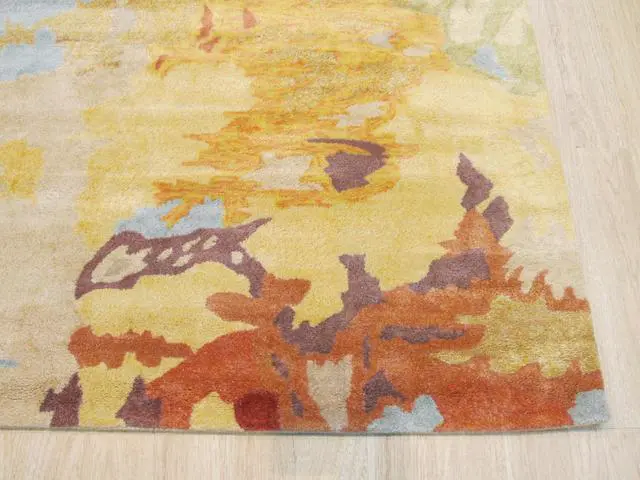 Alt view image 3 of 5 - Hand-Tufted Viscose Multi-Coloredcolored Contemporary Abstract Palermo Rug, Made in India
