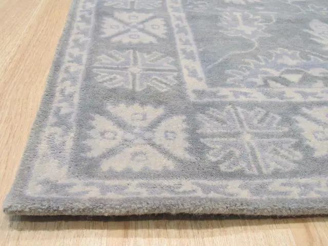 Alt view image 3 of 5 - Hand-Tufted Wool Gray Traditional Oriental Overdyed Rug, Made in India