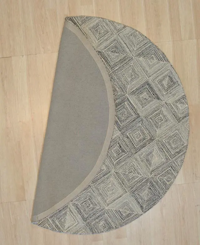 Alt view image 2 of 3 - Hand-Tufted Wool Multi-Colored Gray Transitional Geometric Modern Tufted Rug, Made in India