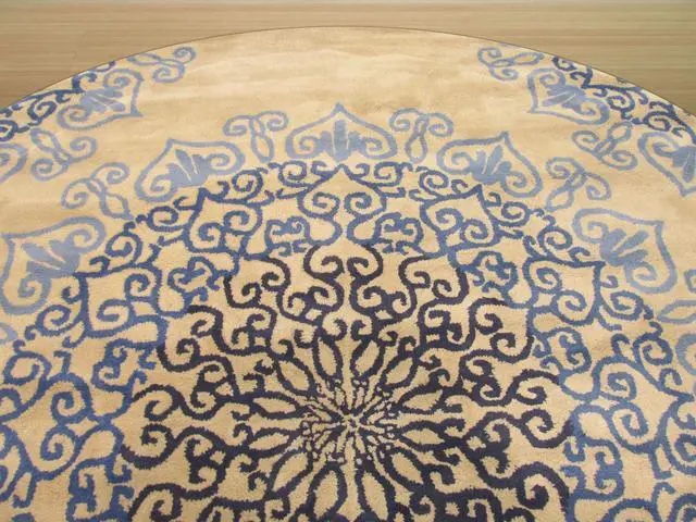 Alt view image 2 of 4 - Hand-Tufted Wool Blue Transitional Oriental Modern Naiin Rug, Made in India
