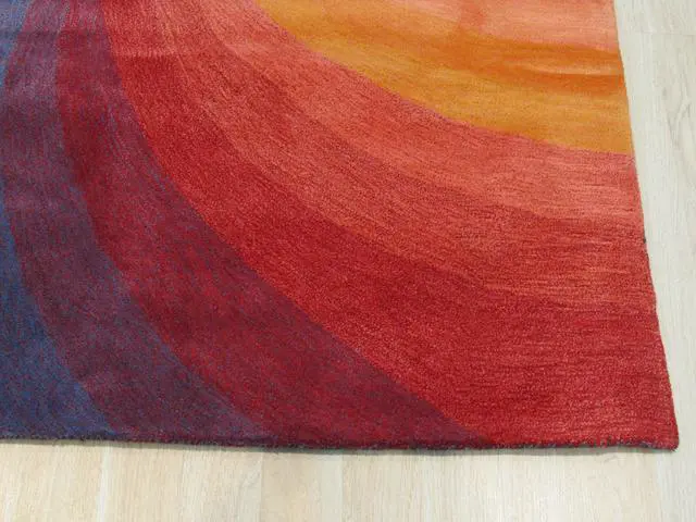 Alt view image 3 of 5 - EORC T162MU4X6 Hand-tufted Wool Swirl Rug, 4' x 6', Lollipop