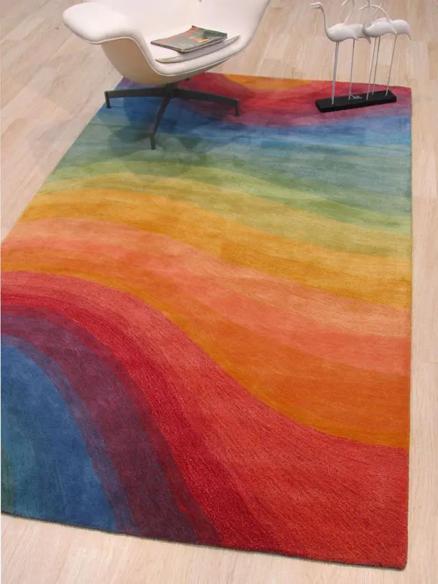 Alt view image 5 of 5 - Hand-Tufted Wool Lollipop Contemporary Abstract Desertland Rug, Made in India