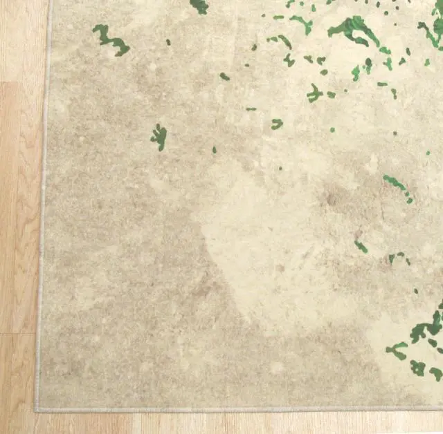 Alt view image 4 of 4 - EORC FL15GN4X6 Machine-made Polyester Distressed Bohemian Moderno Medallion Rug, 4' 4 x 6' 3, Green