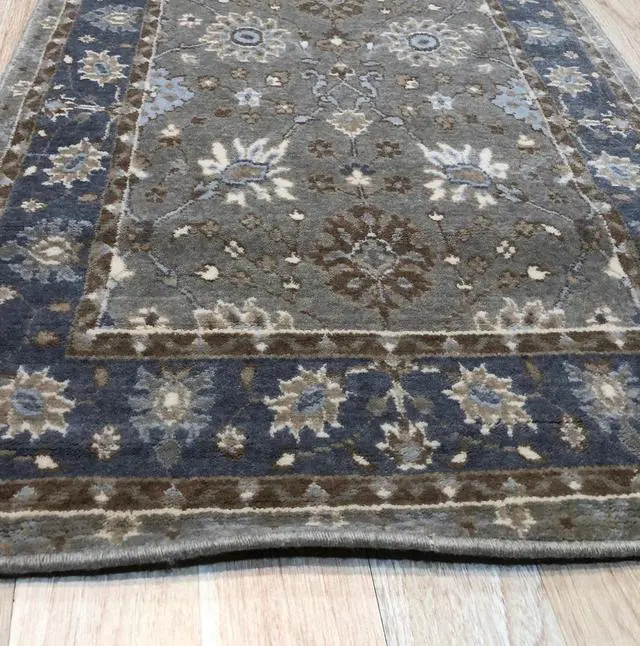 Alt view image 5 of 5 - Hand Crafted Wool Beige Traditional Oriental Oushak Rug, Made in India