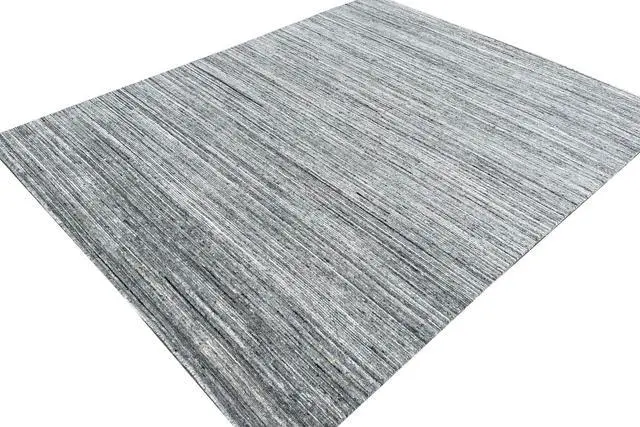 Alt view image 6 of 7 - Durable and Stylish Hand-Knotted Wool NATURAL GREY Modern Contemporary Lori Baft Gabbeh Solid Color Rectangular Area Rugs